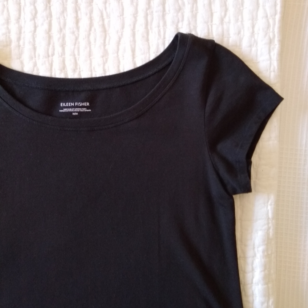 Eileen Fisher Organic Cotton Black Dress M ballet